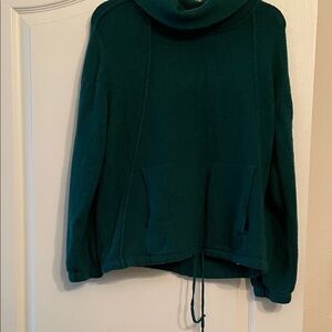 Cable & Gauge Dark Teal Cowl Neck Sweater